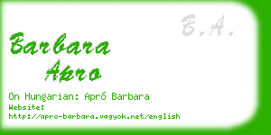 barbara apro business card