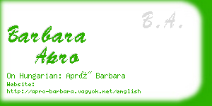 barbara apro business card